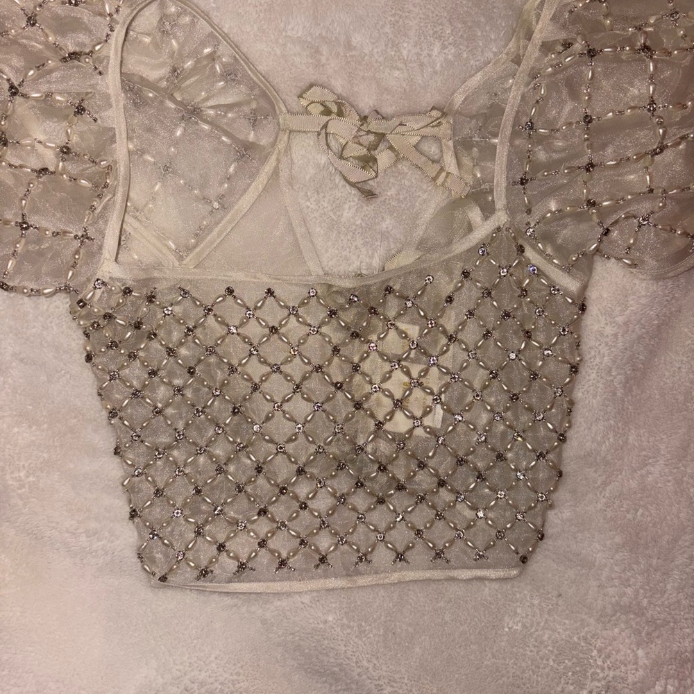 Anthropologie Maeve Embellished Sequin Top